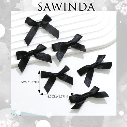 Vista 4 de 20 piezas de lazos negros para el cabello con cinta, clips tipo cocodrilo para el cabello, pasadores para el cabello para adolescentes, pinzas