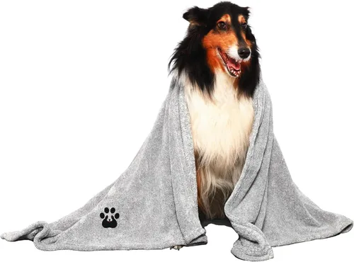 Vista 15 de Dogvingpk Toalla para perros – Paquete de 4 toallas de baño de microfibra suave súper absorbente para mascotas para secar perros y otras mascotas