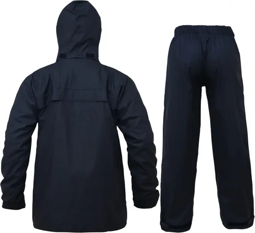 Vista 5 de KYBKDYY Trajes de lluvia para hombre, impermeable, para el trabajo, ligero, para lluvia