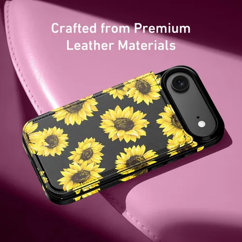 Vista 1121 de LETO para iPhone 15 Pro Funda tipo cartera - Tapa tipo folio con patada - Diseños de moda - Tarjetero - Funda protectora para mujeres y niñas - 6.1