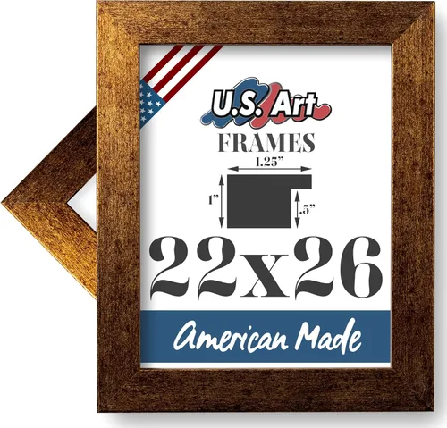 Vista 35 de Marco de póster plano con acabado de cobre cepillado de 1.25 pulgadas, compuesto de madera MDF, 5 x 7 pulgadas, marco para póster Latón