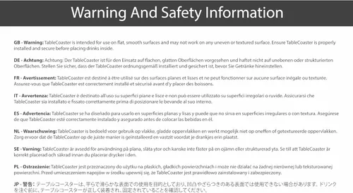 Vista 7 de HIT PRODUCTS TableCoaster - Portavasos Original Antiderrames para Mesa y Escritorio, Blanco Glaciar - Portavasos para Caravanas y Barcos, Un