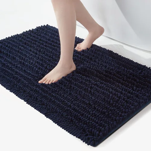 Vista 195 de FLOLEOPA Alfombras de baño de microfibra suave y esponjosa, tapetes de baño absorbentes, antideslizantes, lavables a máquina y de secado rápido