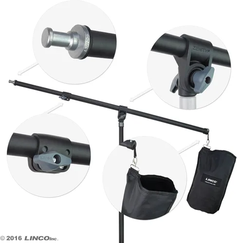 Vista 6 de LINCO Lincostore Fotografía Continua Video Studio 3 Softbox Boom Stand Digital Video Hair Lighting AM170 W/12 Bombilla