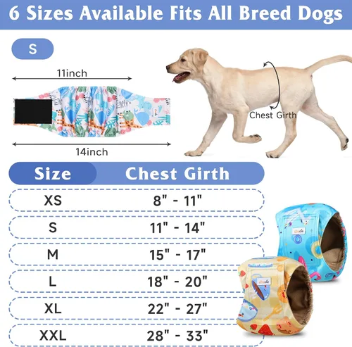 Vista 3 de Pañales para perros machos, bandas para el vientre para perros machos, alta absorción, extra pequeñas, para perros machos en incontinencia o micción