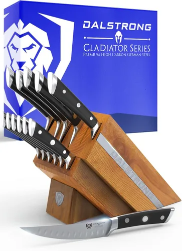 Vista 16 de Dalstrong Juego de Cuchillos con Bloque – 8 Piezas – Serie Gladiator – Cuchillo de Cocina Alemán de Acero con Alto Contenido de Carbono – Mangos