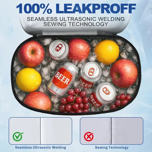 Vista 3 de Bolsa térmica aislada, 7/16/30 latas plegable con abridor de botellas para refrigeradores de almuerzo para picnic, playa, trabajo, viajes, bolsas