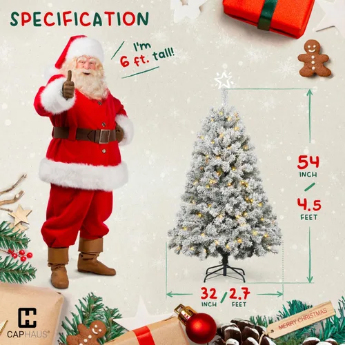 Vista 3 de Fencer Wire Árbol de Navidad artificial preiluminado de alta calidad de 6 pies con 800 puntas de ramas prearticuladas y soporte plegable, 250 luces