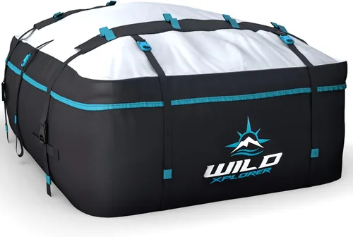 Vista 8 de Portaequipajes para techo – 15 pies cúbicos de largo, impermeable suave cubierta para techo de coche, bolsa de carga resistente con ganchos