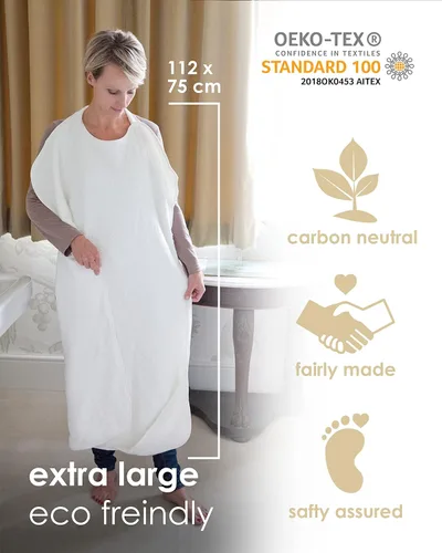 Vista 5 de Cuddledry Toalla de baño para bebé manos libres, algodón lujosamente suave y viscosa derivado de bambú con capucha toalla de bebé Toalla de Gris