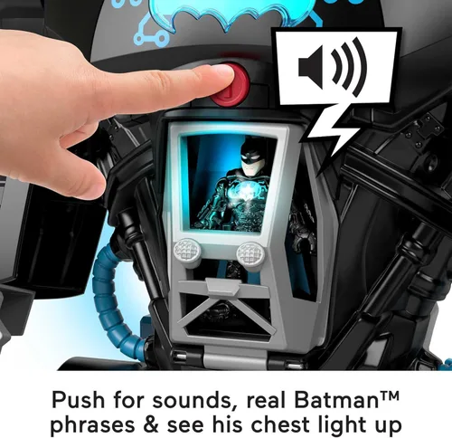 Vista 7 de Fisher-Price Imaginext DC Super Friends Batman, juguete Bat-Tech Batbot, set de juego de 61 cm de altura con luces y sonidos para juego de rol