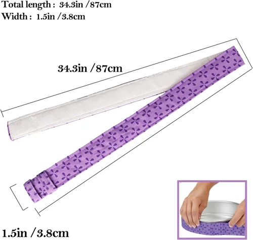 Vista 3 de 2 tiras para pasteles para hornear uniformemente, tiras de humedecer para tartas, incluso para hornear pasteles, tiras de algodón gruesas
