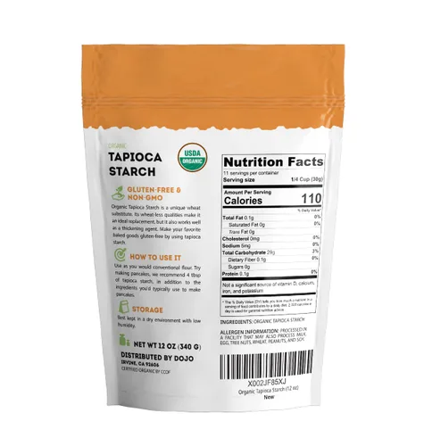 Vista 2 de Kate Naturals Harina de almidón de tapioca para hornear, cocinar y perlas de Boba (12 onzas, orgánica, sin OMG, sin gluten)