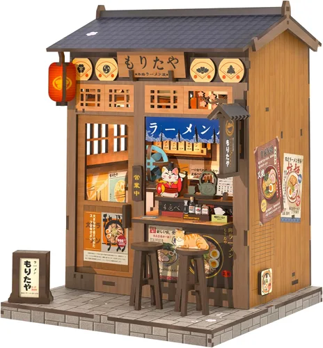 Vista 22 de CUTEBEE Kit de rincón de libros - Kit de casa de muñecas en miniatura para bricolaje para adultos y adolescentes, modelo de estantería para libros