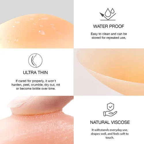 Vista 4 de Cinta adhesiva para pechos, cinta para levantamiento de senos, cinta de levantamiento de senos con 2 piezas adhesivas adhesivas de silicona