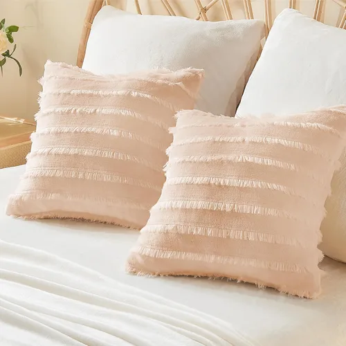 Vista 33 de BEDELITE - Juego de 2 fundas de almohada de vellón y franela estándar, supersuaves, con cierre, acogedoras, de terciopelo mullido, para todas