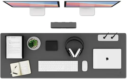 Vista 19 de K KNODEL Alfombrilla de escritorio pequeña de cuero para oficina, para mouse y teclado, alfombrilla para computadora y laptop, protector y cubierta