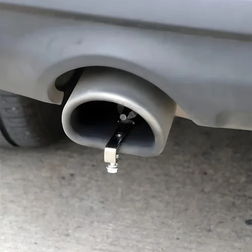 Vista 5 de 2 piezas de simulador de silbato de sonido turbo, resonador de válvula de soplado de aleación de aluminio para escape de auto, silbato de cola