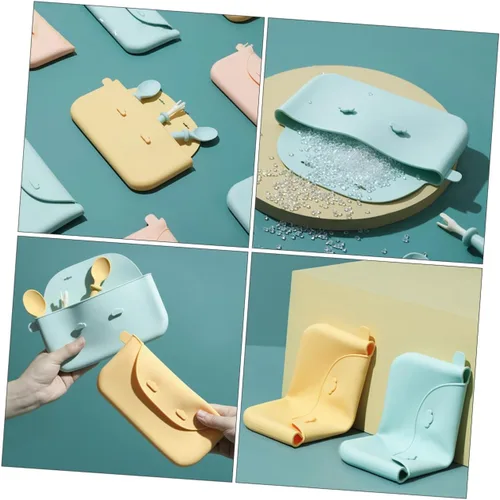 Vista 5 de NUOBESTY Bolsa de almacenamiento de cubiertos Bolsa de silicona Mini soporte de silicona Bolsa de silicona Mini bolsa organizadora Bolsa