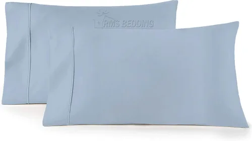 Vista 15 de Juego de sábanas de 4 piezas, algodón egipcio de 600 hilos, juego de ropa de cama de lujo que se adapta a bolsillos de hasta 18 pulgadas de Azul