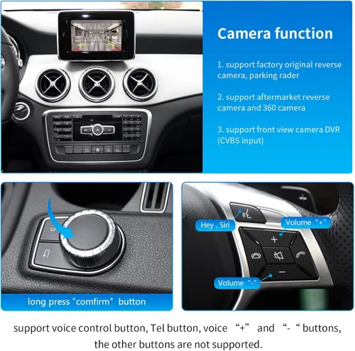 Vista 5 de Kit de Adaptación Inalámbrica Carplay Road Top para Mercedes Benz C/E/CLA/GLA/GLK/CLS/ML/GL/GLK/SLK Class 2012-2015 con Sistema ntg4.5 ntg4.7