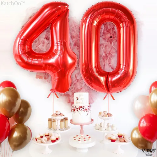 Vista 929 de KatchOn, Globos gigantes de construcción – 40 pulgadas, 4 globos de construcción Globos de fiesta de construcción, decoración de cumpleaños de 4