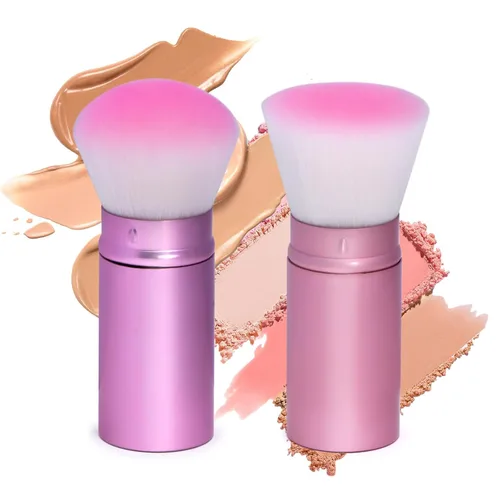 Vista 10 de UNIMEIX Brocha aplicadora de protector solar, brocha retráctil Kabuki Blush Brocha para base de maquillaje líquido, bronceador, crema o polvo (negro)