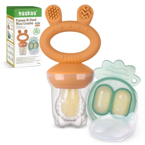 Vista 11 de haakaa Comedor de alimentos de frutas para bebé y mini bandeja de picar con congelador, moldes de piruleta de leche materna para alivio
