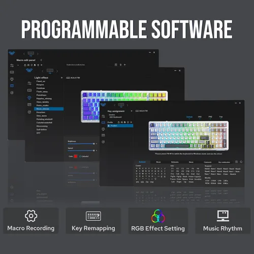Vista 6 de EPOMAKER x Aula F99 Teclado mecánico inalámbrico, junta intercambiable en caliente, teclado personalizado para juegos con relleno de cinco capas