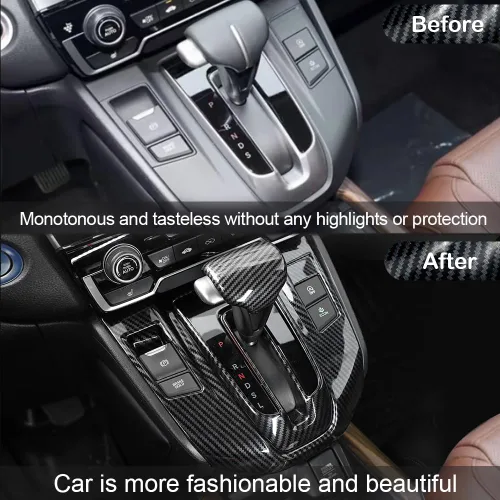 Vista 4 de TKREENO Cubierta del panel de la caja de cambios del automóvil marco interior cubierta del pomo de la palanca de cambios accesorios de decoración