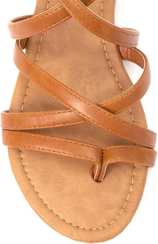 Vista 3 de Luffymomo - Sandalias de tiras cruzadas tipo gladiador, planas, estilo pescador para mujer