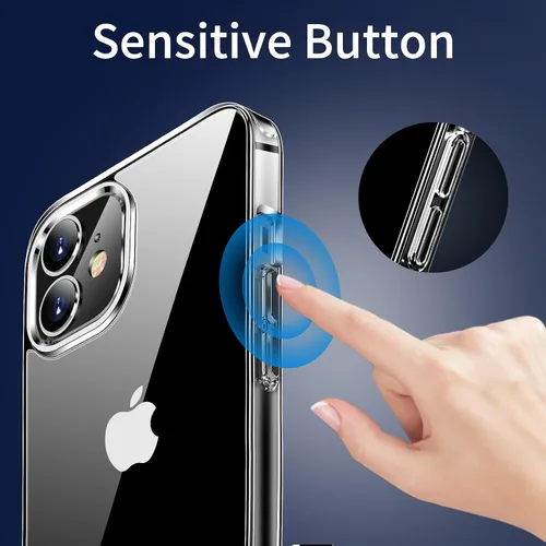 Vista 6 de JJGoo Compatible con iPhone 12 y 12 Pro funda transparente, transparente a prueba de golpes, delgada, antiarañazos, carcasa protectora trasera