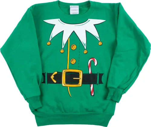 Vista 5 de Disfraz de elfo de Papá Noel para niños, suéter de Navidad, sudadera para niños