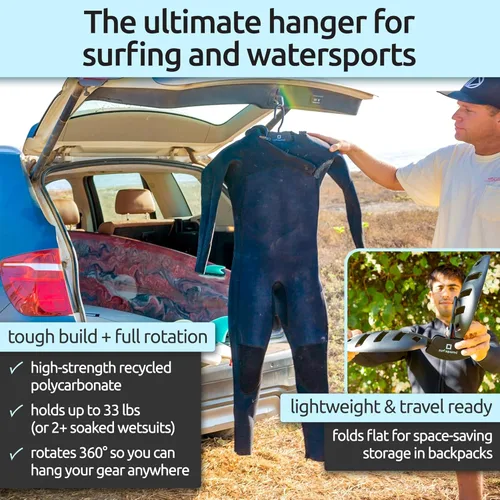 Vista 3 de Percha para trajes de neopreno, de secado rápido, plegable y ventilado para buceo, surf o natación, ideal para trajes de neopreno, trajes secos