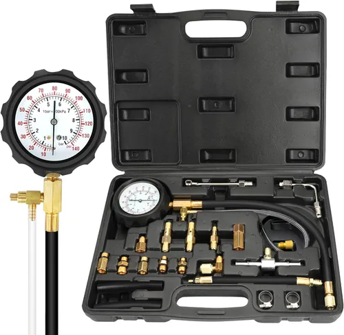 Vista 11 de BETOOLL Kit de prueba de presión de combustible - Manómetro de presión de combustible - Juego de medidor de presión de bomba de inyección
