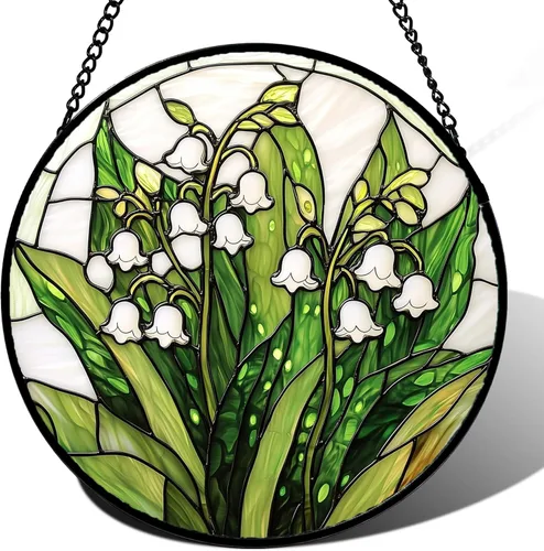 Vista 25 de DASTOLL Juego de 4 piezas para colgar vidrieras con temática de insectos rosa y verde de 6.3 pulgadas, diseño de mariposa, atrapasoles, puerta