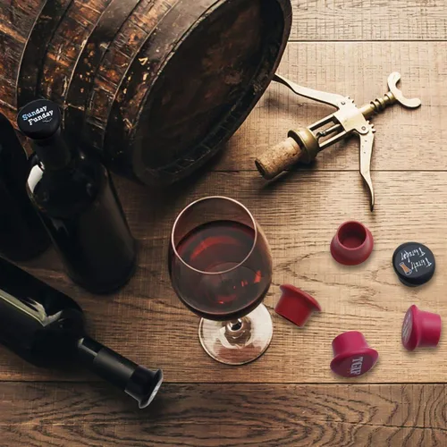 Vista 5 de Funny Wine Stoppers Silicone Reusable Wine Bottle Stopper Cute for Wine Beverage and Beer Bottles with a Funny Saying Funny Wine Stoppers 7 PACK