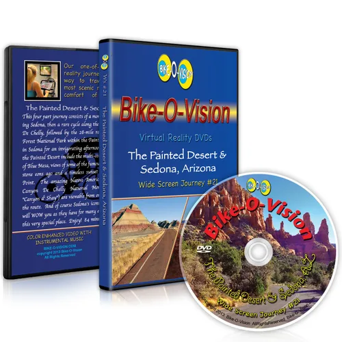 Bike-O-Vision - Virtual Cycling Adventure - The Painted Desert & Sedona, Arizona - Perfect for Indoor Cycling and Treadmill Workouts - Cardio