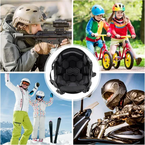 Vista 6 de Almohadillas tácticas para casco de Airsoft, almohadilla protectora de espuma viscoelástica interna de espuma de memoria, almohadilla de protección