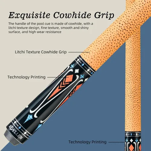 Vista 97 de KONLLEN Carbon Fiber Pool Cue Stick 58-inch Professional Pool Sticks Low Deflection Pool Cue for Adults Ultra-Smooth Billiard Cues with 12.5mm Tip