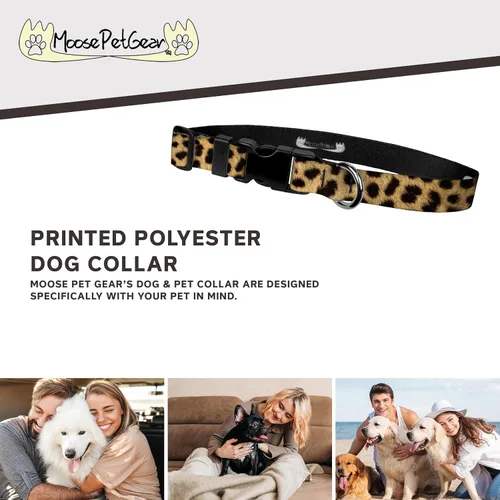 Vista 2 de Collar de perro – Collares ajustables para mascotas, 1 pulgada de ancho, grande, leopardo