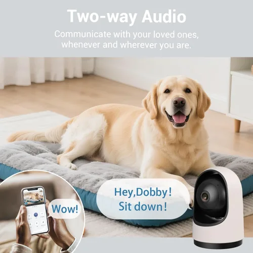 Vista 7 de Smart Baby Security Camera, 360-Degree Indoor Camera with Motion Detection, 7×24H Recordings, Mobile App Control