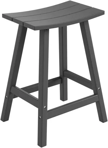 Vista 35 de Costaelm Juego de 2 taburetes de bar para todo tipo de clima, 29 pulgadas de altura, taburetes de bar Adirondack de polietileno para patio, terraza