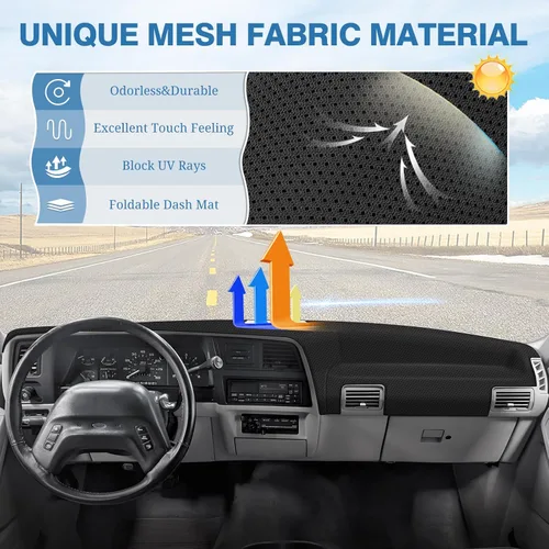 Vista 91 de FIILINES - Cubierta para tablero, accesorio para tablero de malla antideslizante, parasol sin reflejos y protector compatible con Toyota Tundra