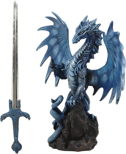 Vista 6 de Ebros Sea Blade Ruth Thompson - Estatua de dragón con abridor de letras, espada de daga de 11.75 pulgadas de alto, colección de la serie de hojas