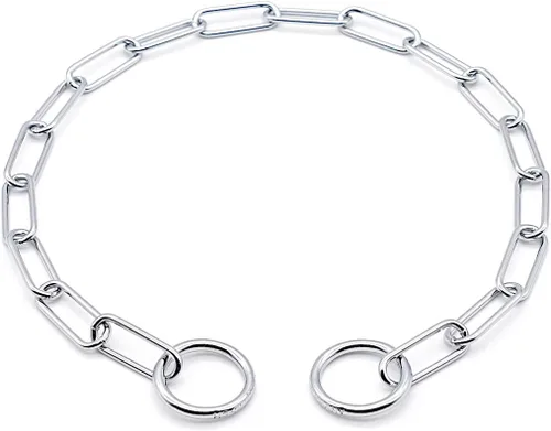 Vista 2 de Herm Sprenger - Collar de perro protector de piel de acero cromado - Enlace largo - Collar de entrenamiento profesional para perros pequeños