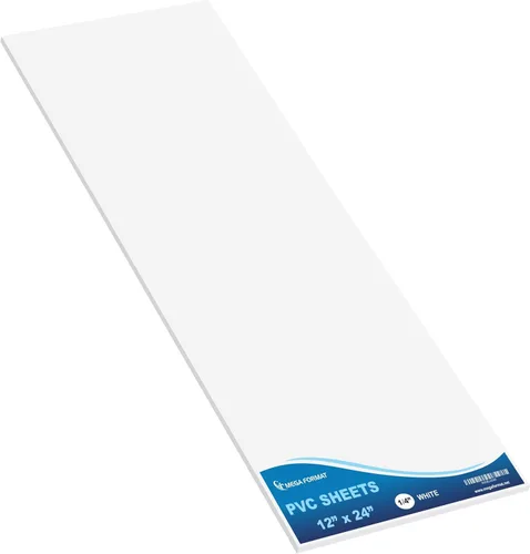 Vista 100 de Mega Format Hojas de plástico de PVC expandido, hoja blanca rígida de 8.5 x 11 pulgadas para manualidades, señalización y exhibiciones, tablero