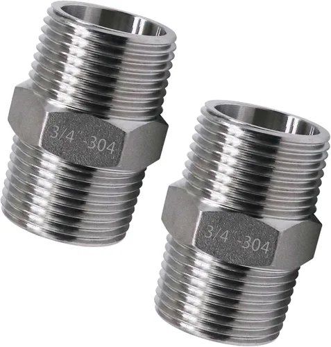 Vista 11 de NPT 1 pezón inoxidable, 304 SS Hex NPT, adaptador de tubería macho NPT para línea de gas, compresor de aire, tubería de agua, válvula o extensión