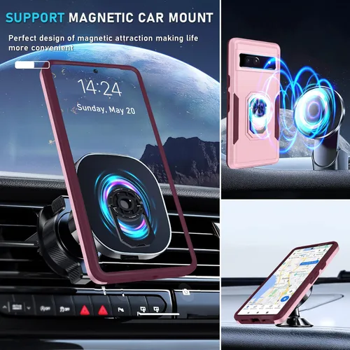 Vista 8 de Janmitta Funda para Google Pixel 7a con protector de pantalla + protector de lente de cámara, resistente a prueba de golpes, funda de teléfono