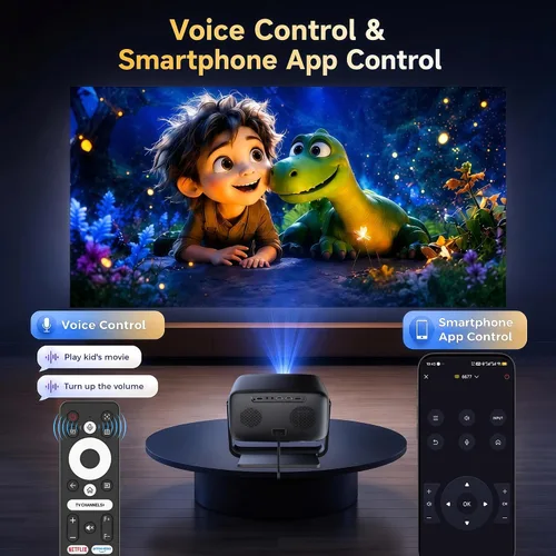 Vista 14 de [3500 ANSI/aplicaciones integradas/audio de 65W] Proyector 4K para exteriores con WiFi y Bluetooth 5.4, proyector inteligente